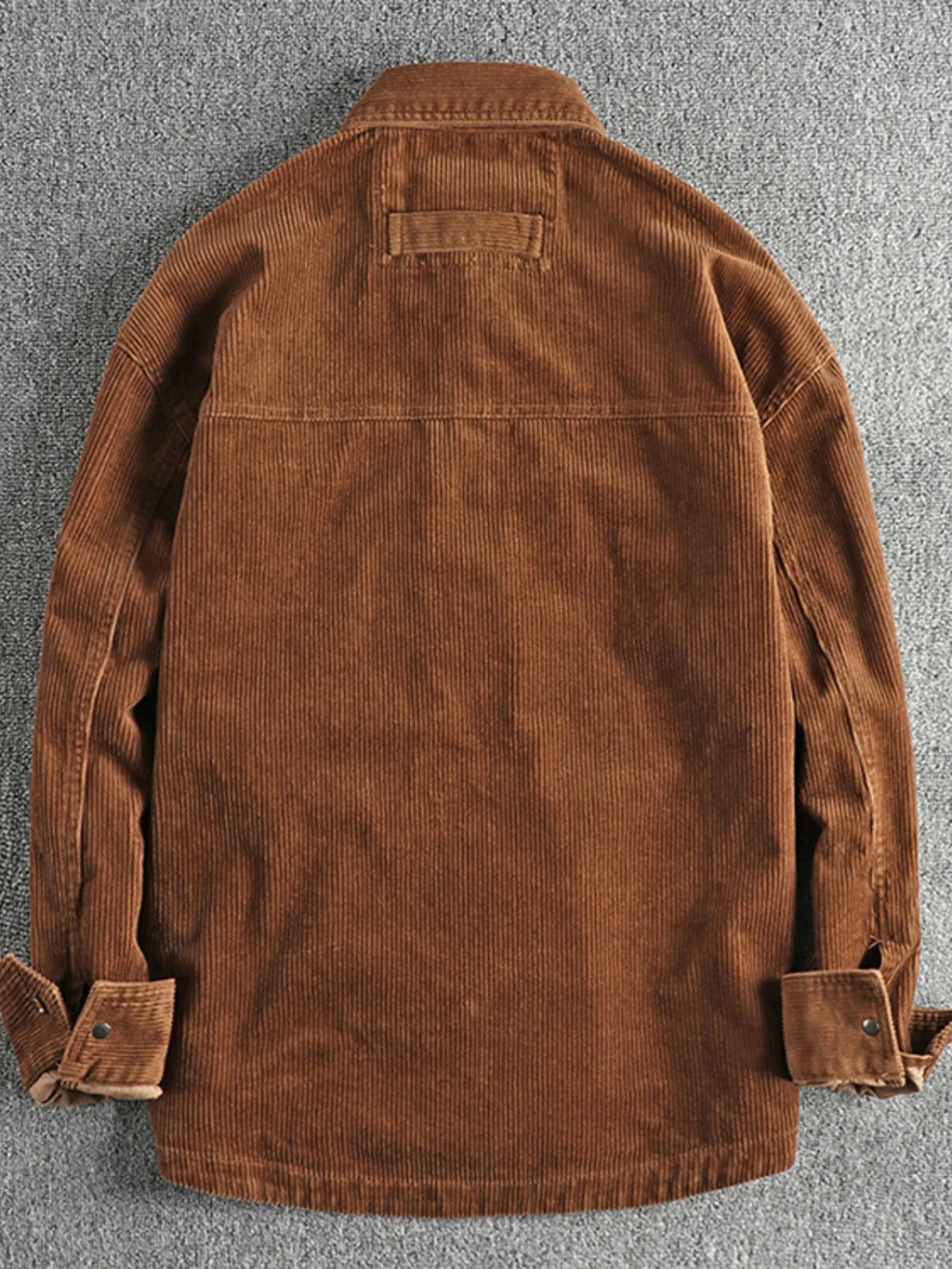 Men's Plus Size Corduroy Button Up Long Sleeve Jacket