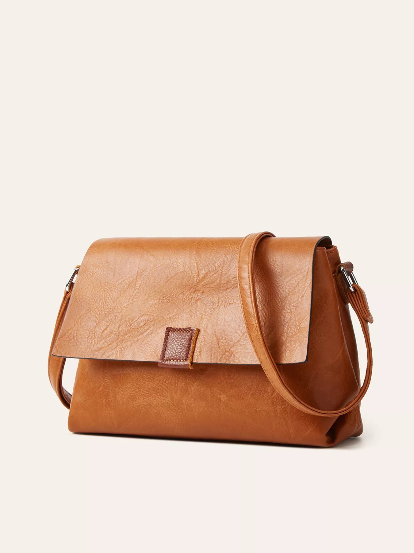 Vintage PU Leather Flap Crossbody Bag