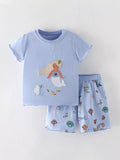 Children's Mermaid Round Neck Tee and Shorts Set