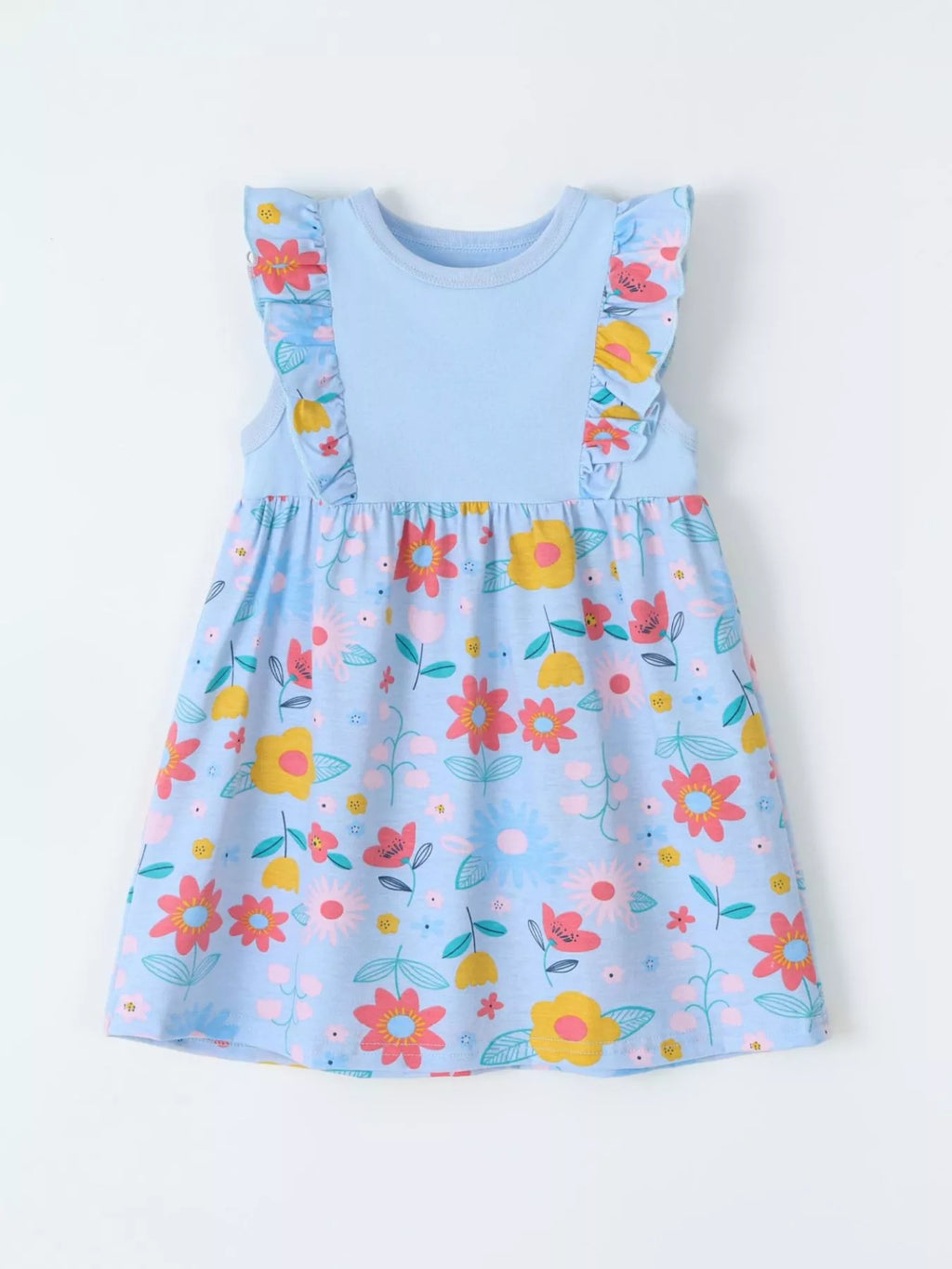 Children's Ruffled Floral Print Dress