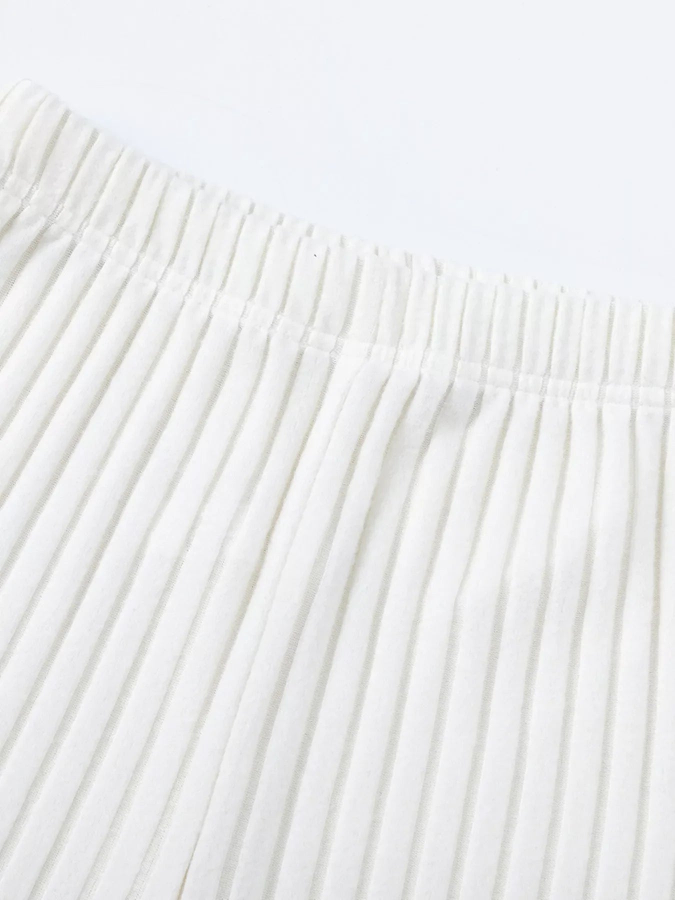 Ribbed Knit Top and Pants Set