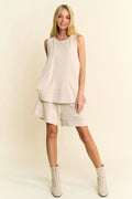 Davi & Dani Contrast Seam Top and Short Set