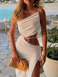 Cutout Tied Split Maxi Dress