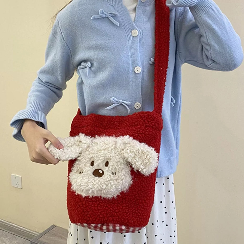 Cute Dog Plush Crossbody Bag