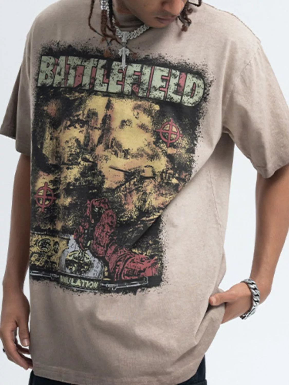Men's Graphic Round Neck Short Sleeve T-Shirt