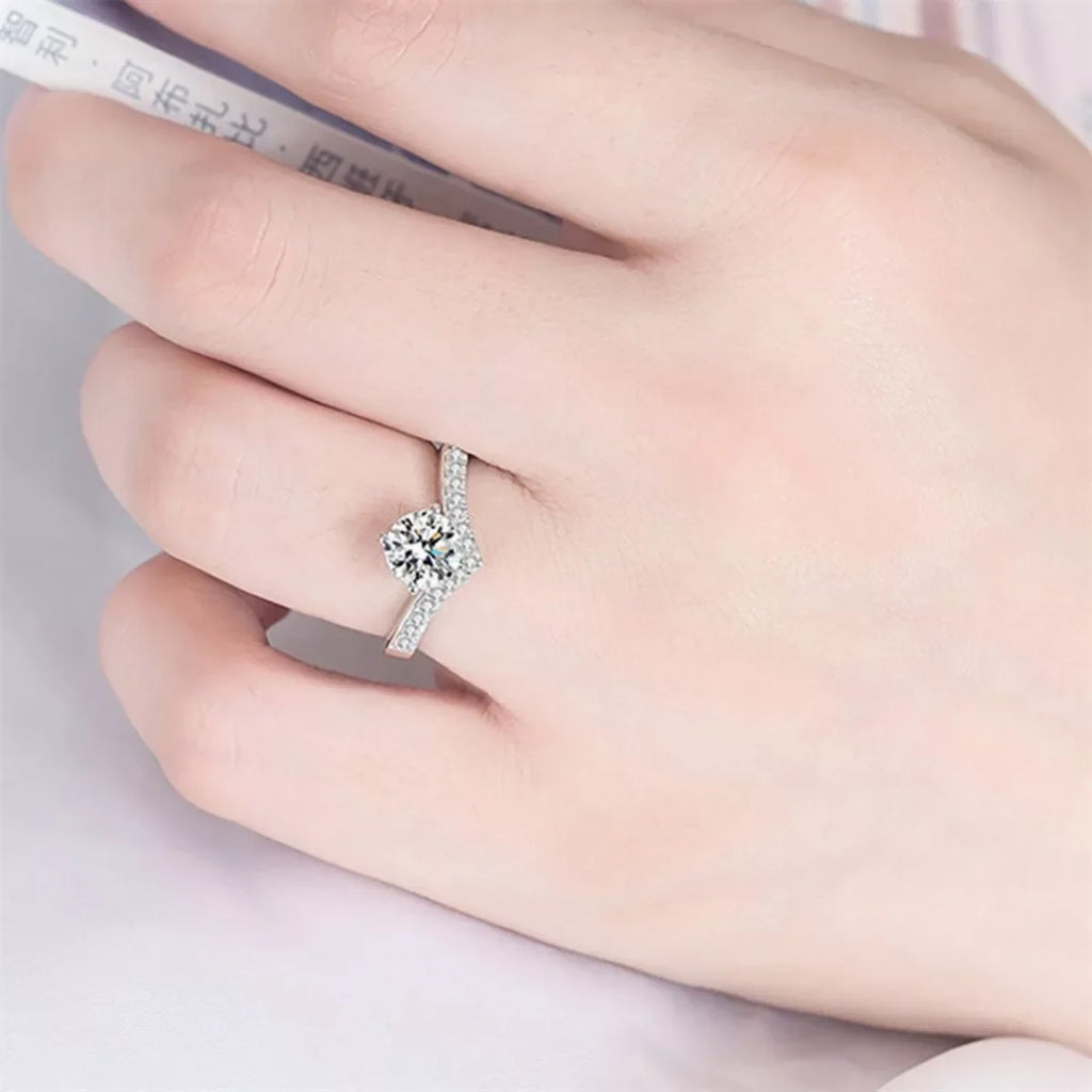 2 Carat Moissanite 925 Sterling Silver Ring