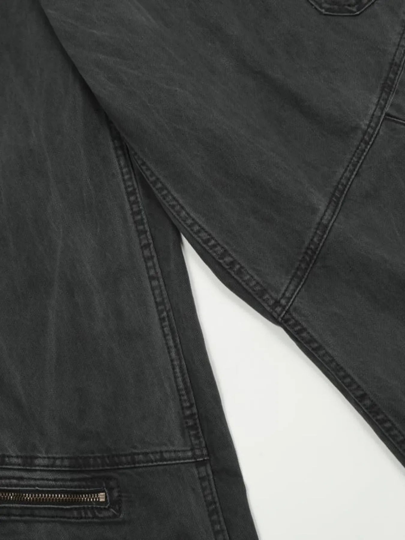 Men's Washed Cargo Wide Leg Jeans
