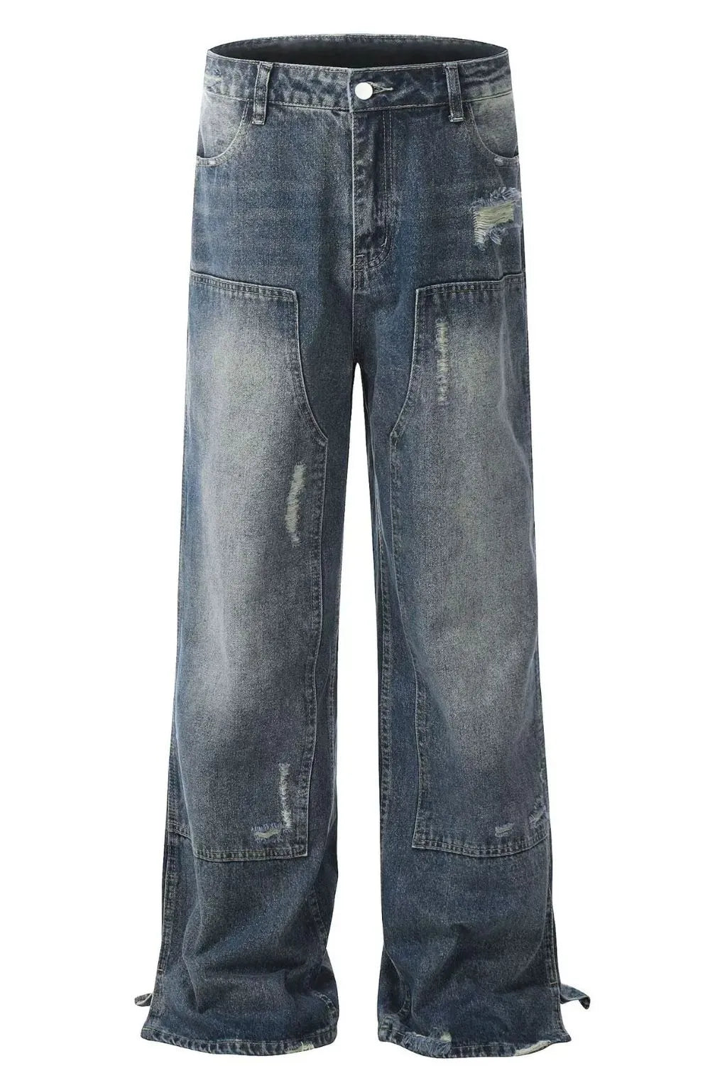 Men's Distressed Wide Leg Jeans