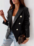 Double-Breasted Long Sleeve Blazer