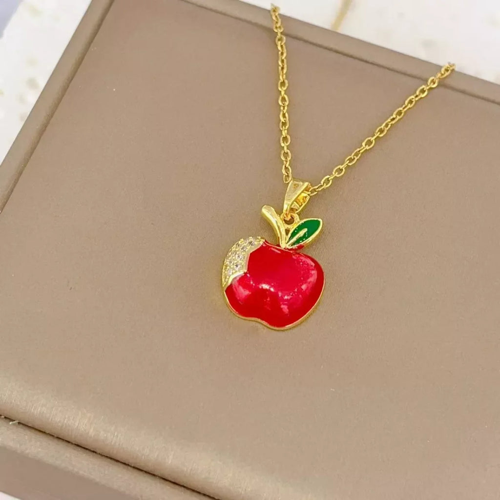 18K Gold-Plated Apple Necklace