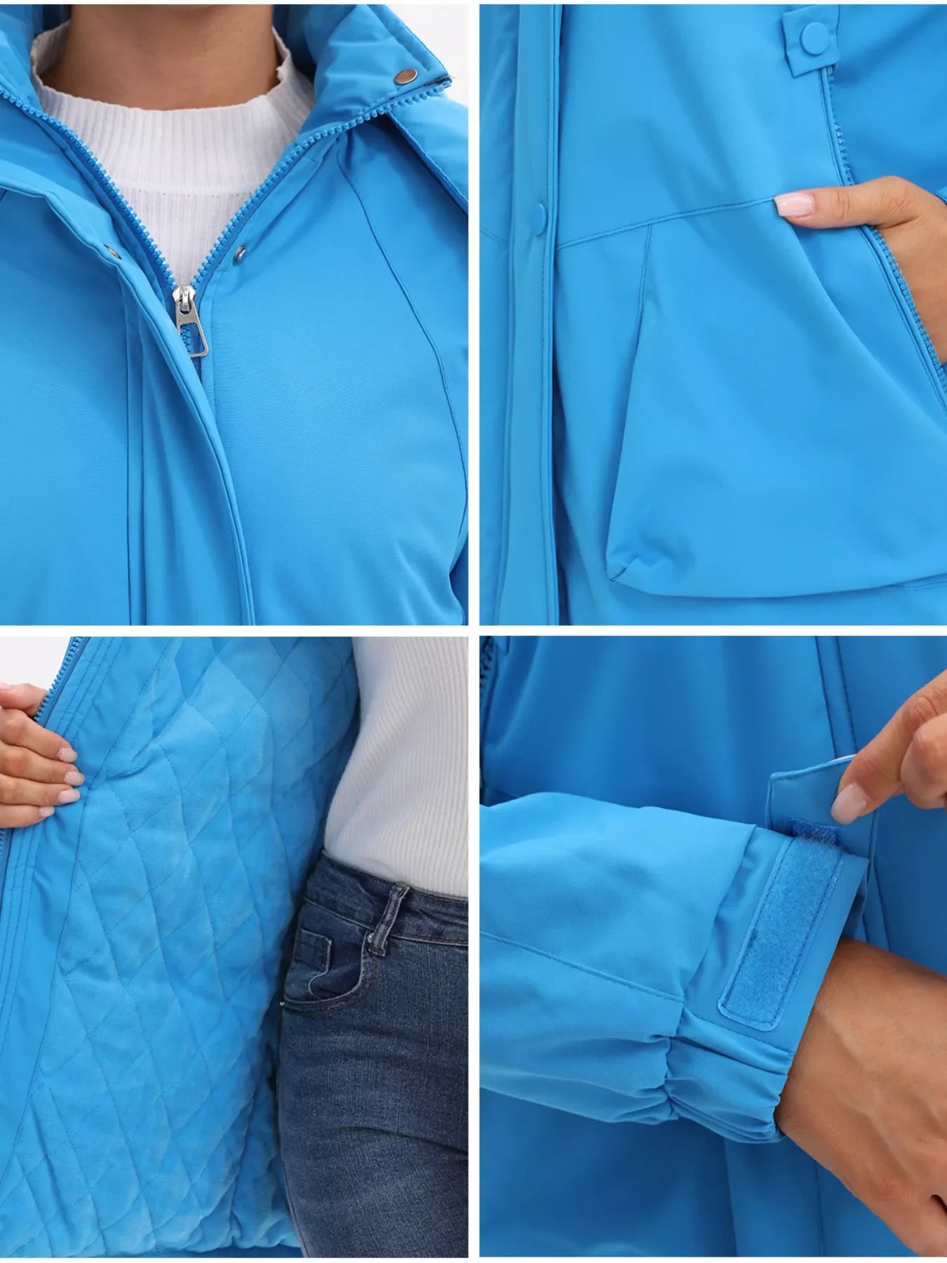 Full Size Hooded Mid-Length Windproof Outerwear Plus Size