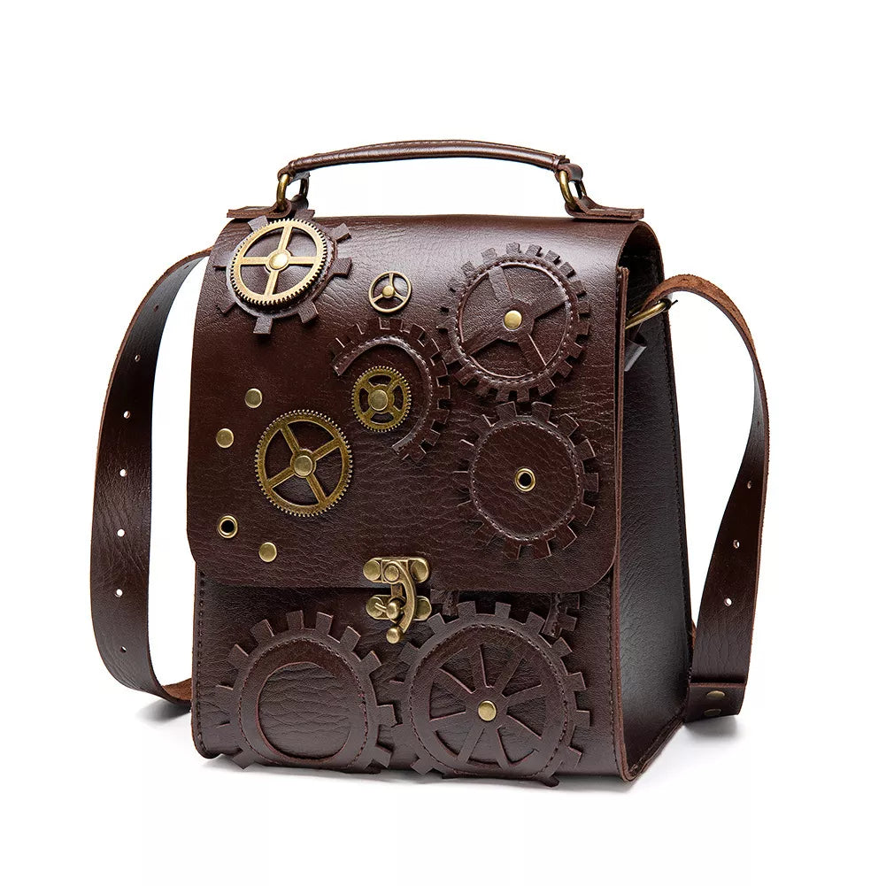 Steampunk Gear Decorated Crossbody Bag