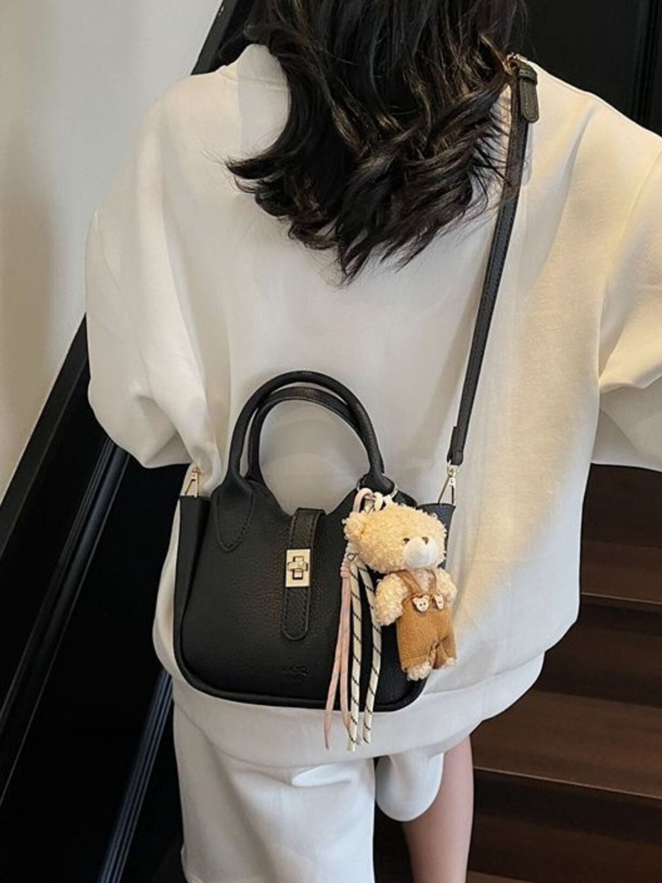 Leather Crossbody Bag with Top Handle
