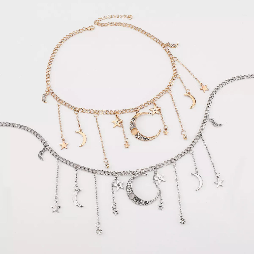 Moon & Star Charm Necklace