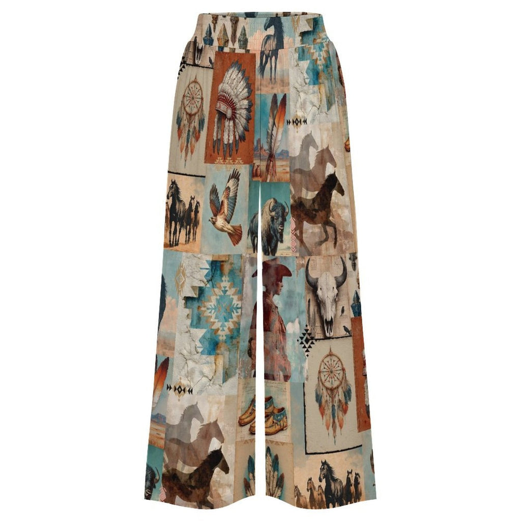 Baha Ranch Bohemian Dreams High Waisted Wide Leg Pants Inclusive Sizing