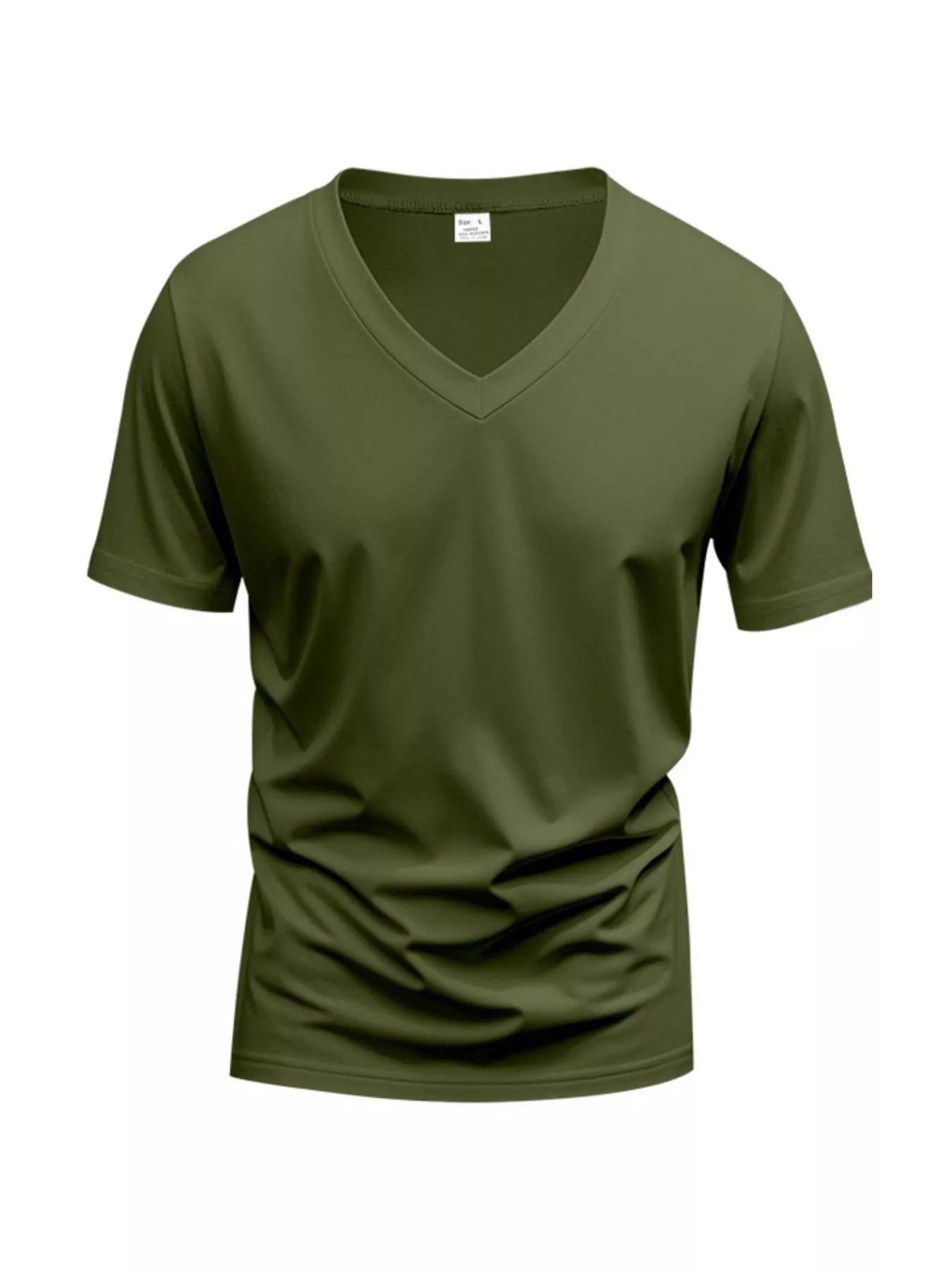Men's Full Size Slim Fit V-Neck Basic T-Shirt Plus Size