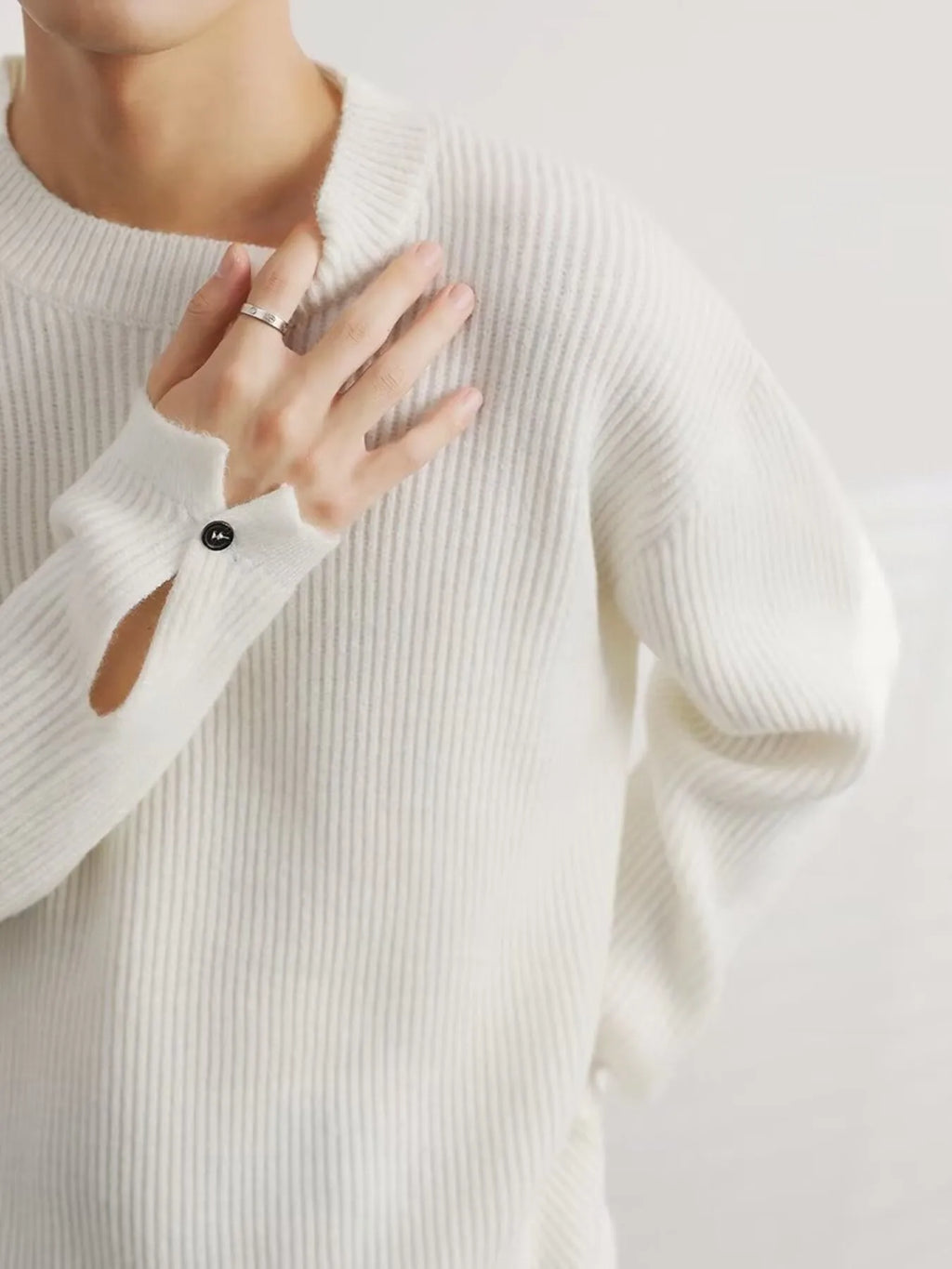 Men's Oversized Ribbed Long Sleeve Sweater