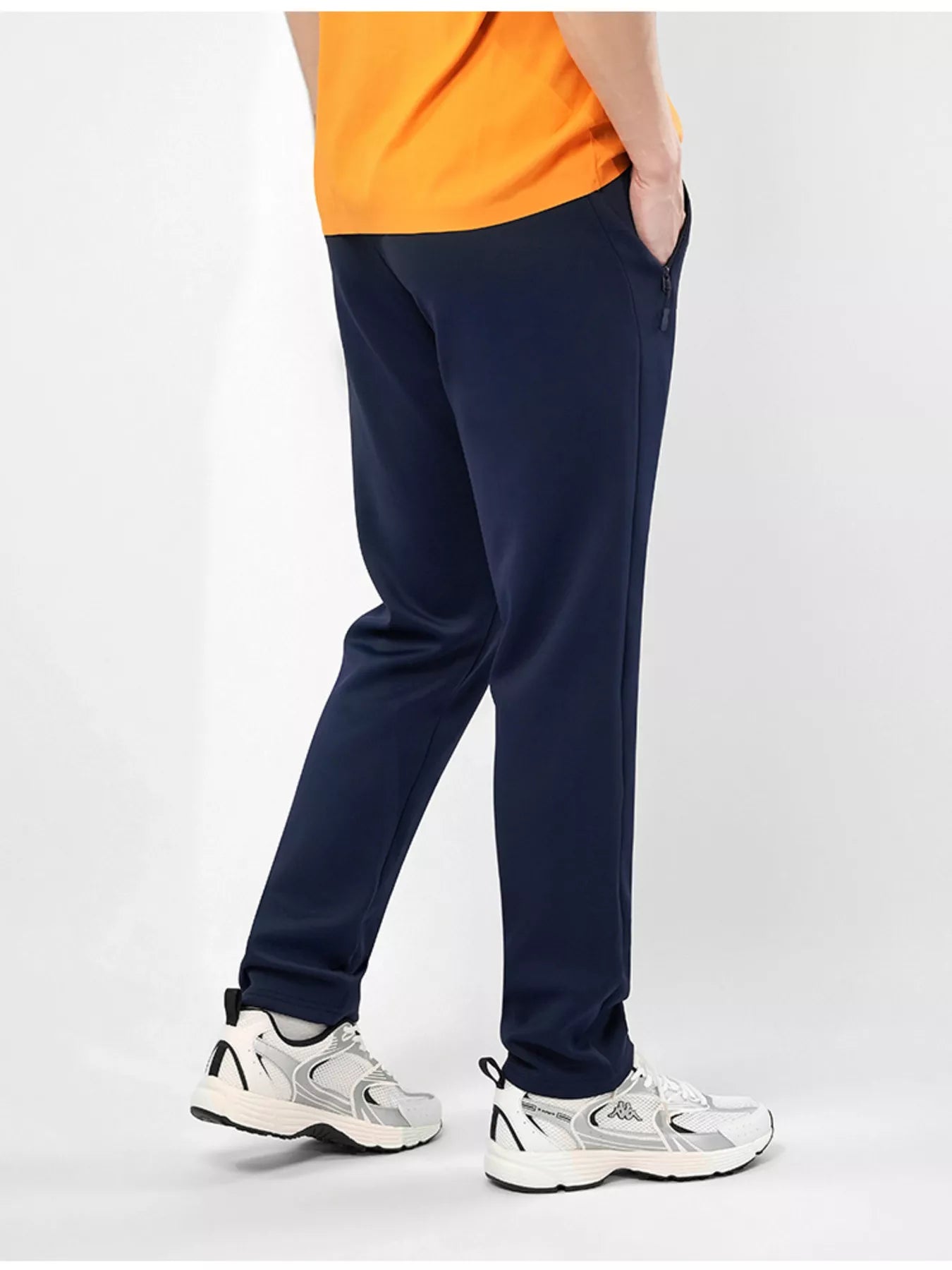 Men's Plus Size Stretch Elastic Waistband Pants with Side Zipper Pockets