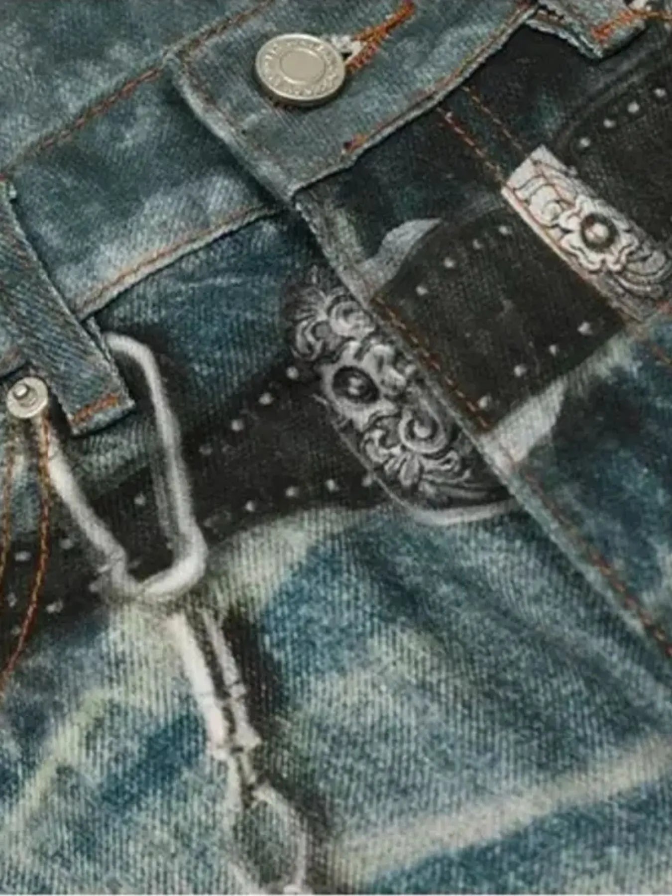 Men's Paint Splatter Wide Leg Jeans