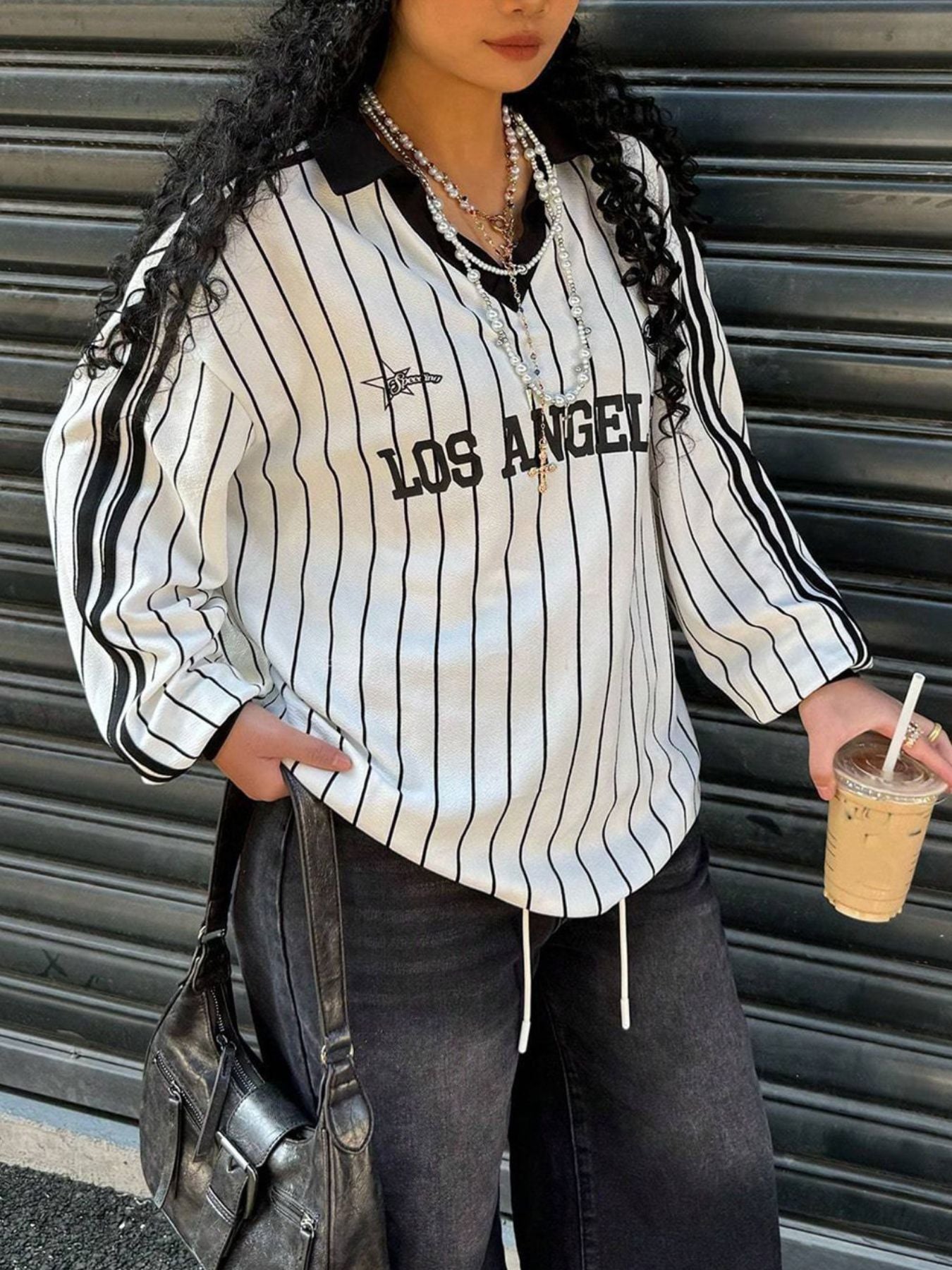Los Angeles Striped Long Sleeve Top