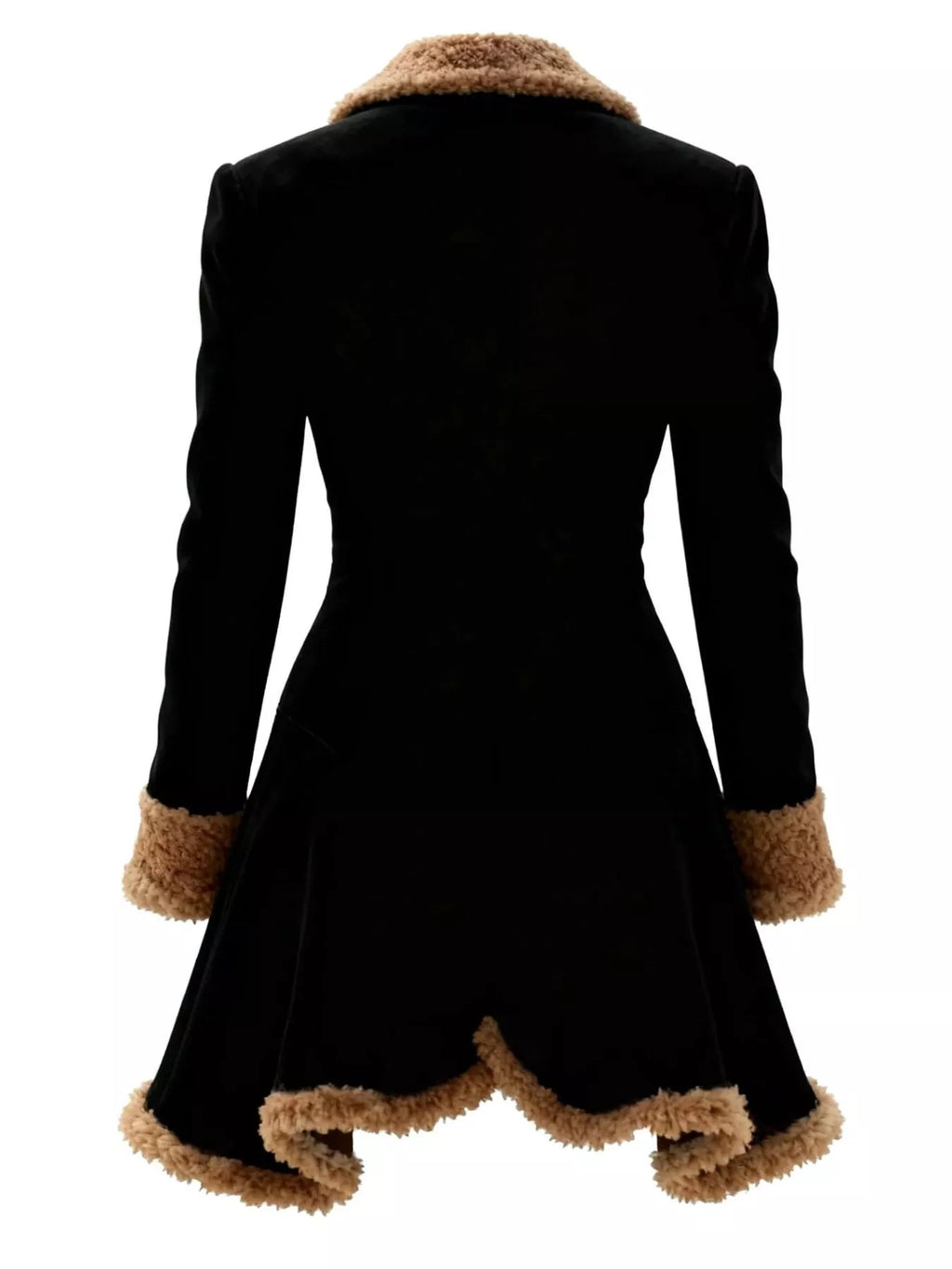 Vintage Suede Sherpa Trimmed Winter Coat