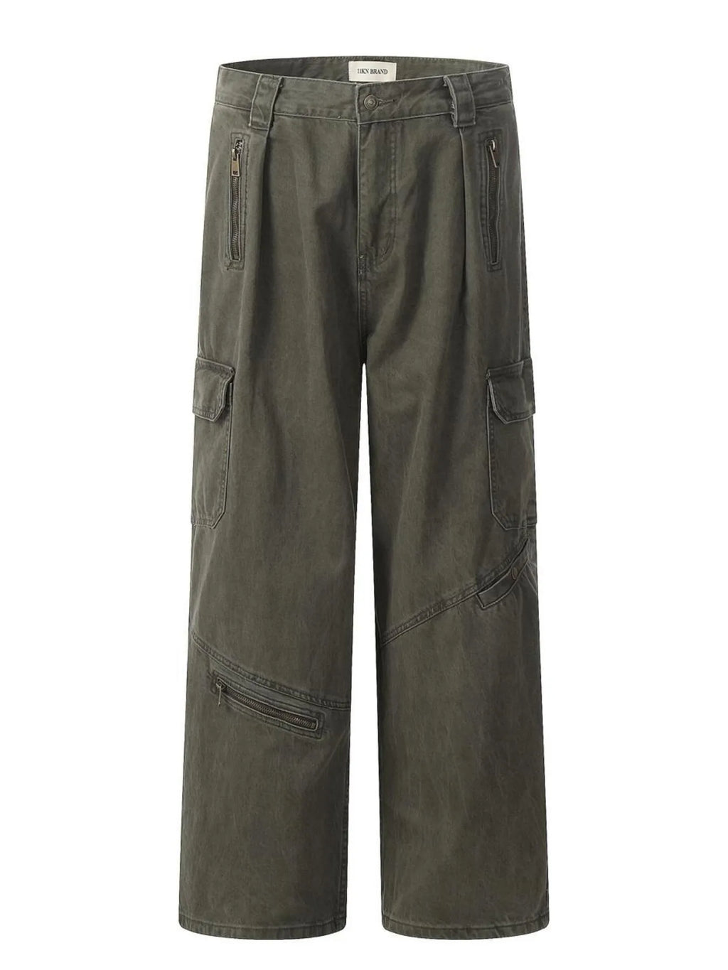 Men's Washed Cargo Wide Leg Jeans