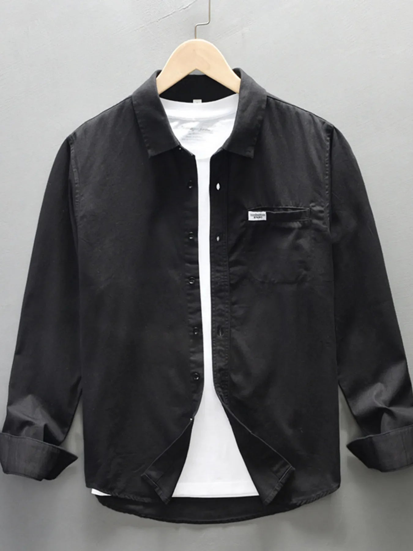 Men's Plus Size Button-Up Long Sleeve Shirt
