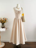 Square Neck Sleeveless A-Line Dress