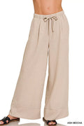 Zenana Woven Airflow Drawstring Pants