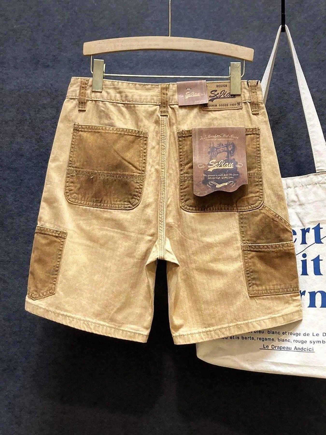 Men's Two-Tone Contrast Panel Casual Shorts
