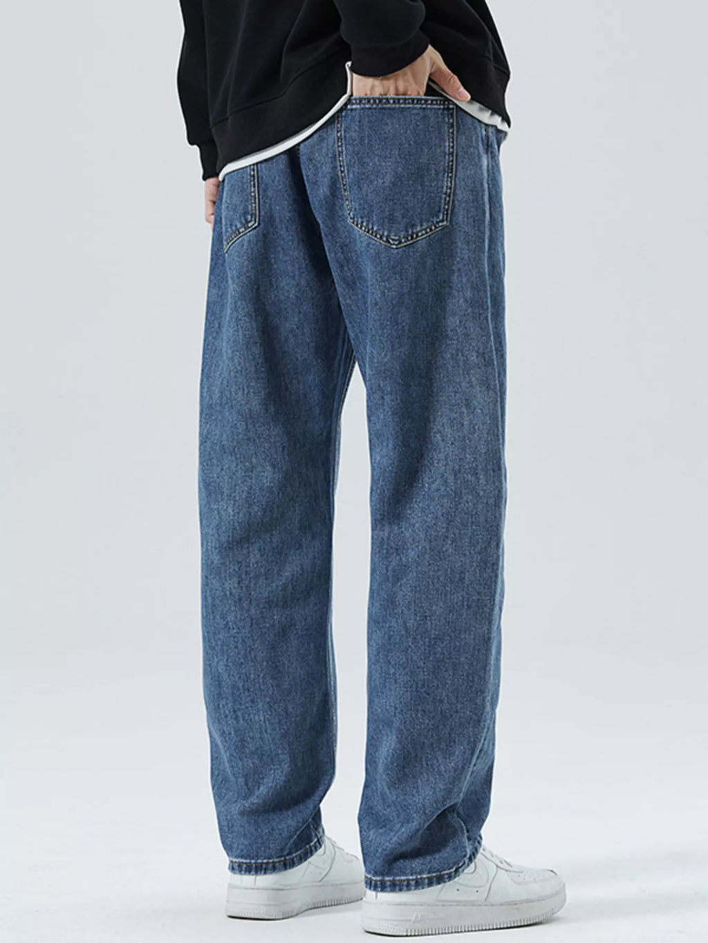 Men's Full Size Loose Fit Straight Leg Jeans Plus Size