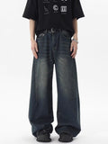 Men's Full Size Vintage Wash Wide Leg Jeans Plus Size