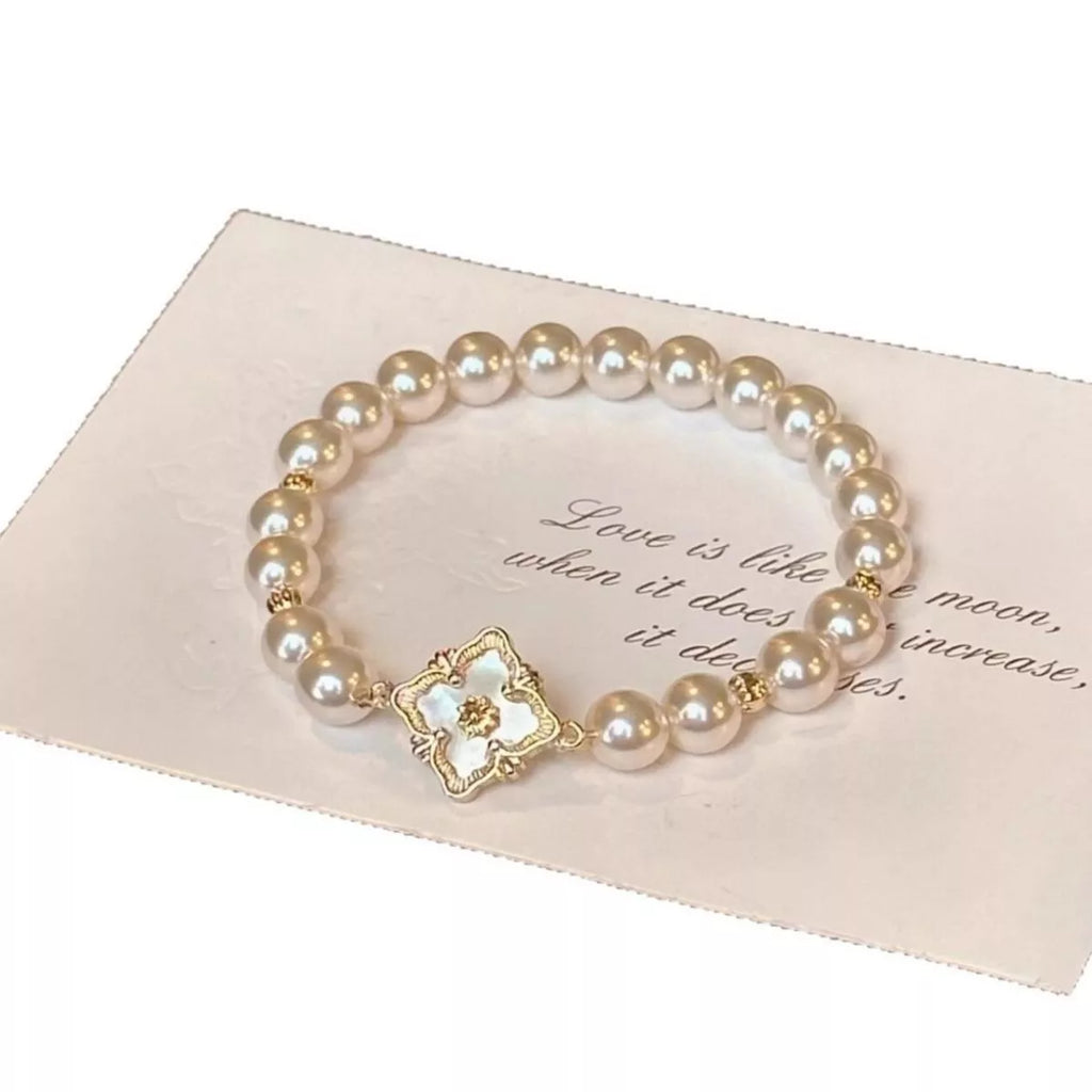 18K Gold-Plated Pearl Bracelet