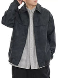Men's Plus Size Zip Up Drop Shoulder Jacket