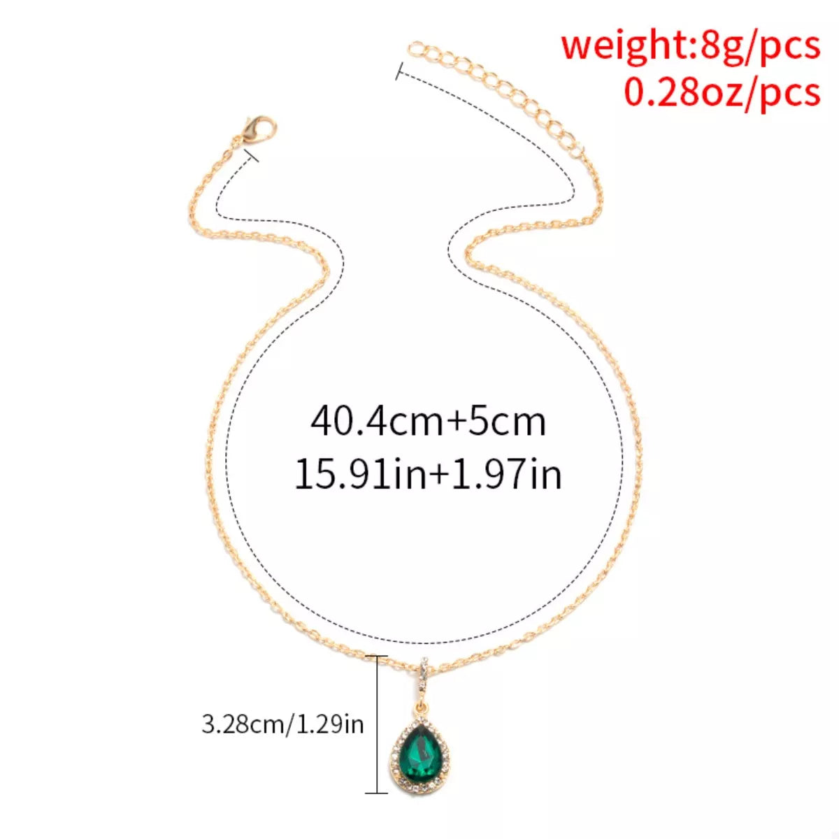 18K Gold-Plated Teardrop Pendant Necklace