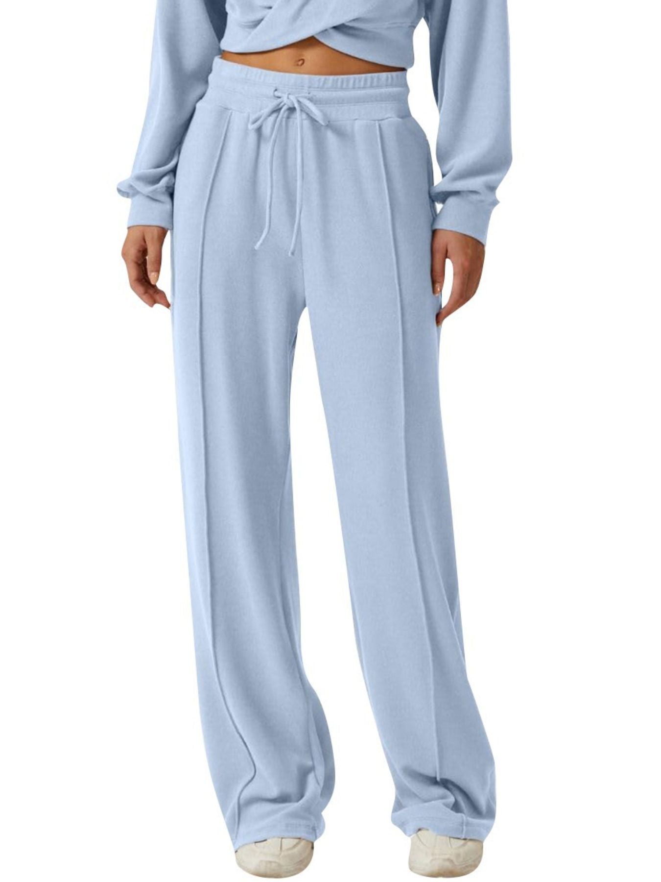Twist-Front Long Sleeve Top and Pants Set