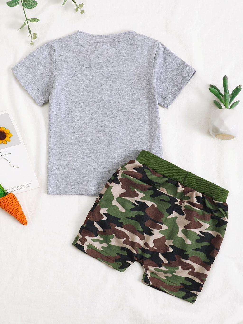 Children's Easter Bunny Camo Print T-Shirt & Shorts Set