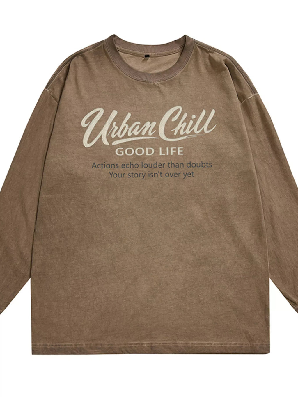 Men's Plus Size Letter Graphic Long Sleeve T-Shirt