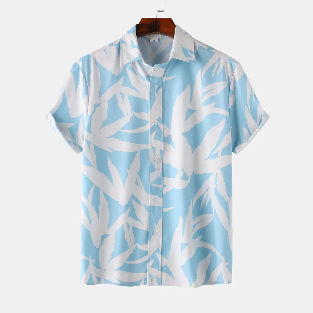 Men's Plus Size Printed Short Sleeve Shirt