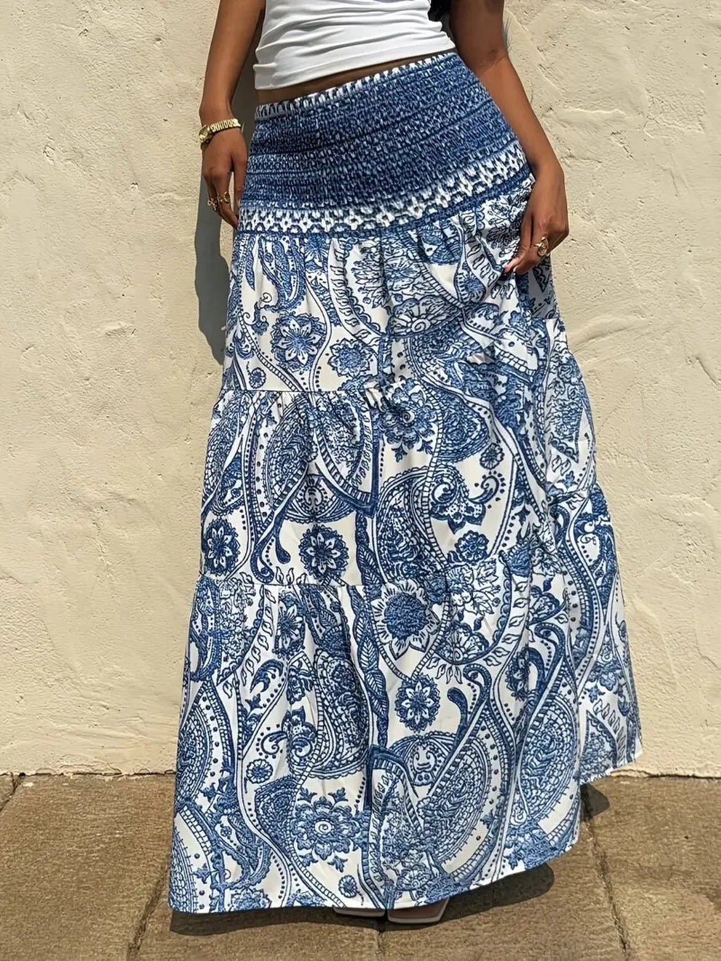Paisley Print Maxi Skirt