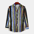Men's Colorful Striped Long Sleeve Casual Shirt