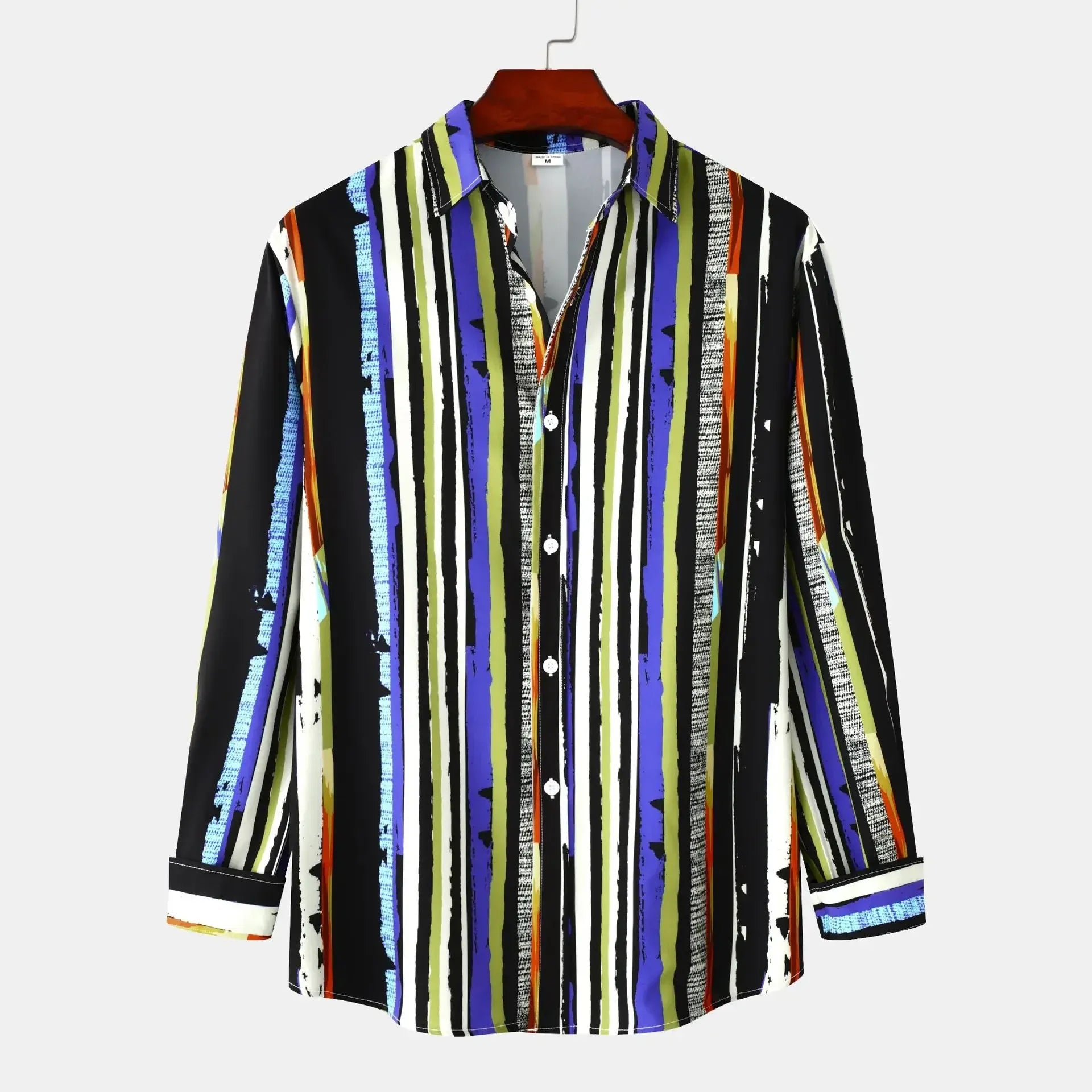 Men's Colorful Striped Long Sleeve Casual Shirt