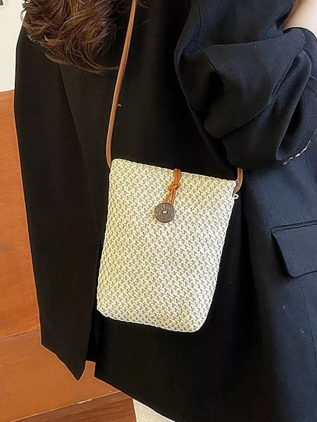 Woven Texture Crossbody Bag