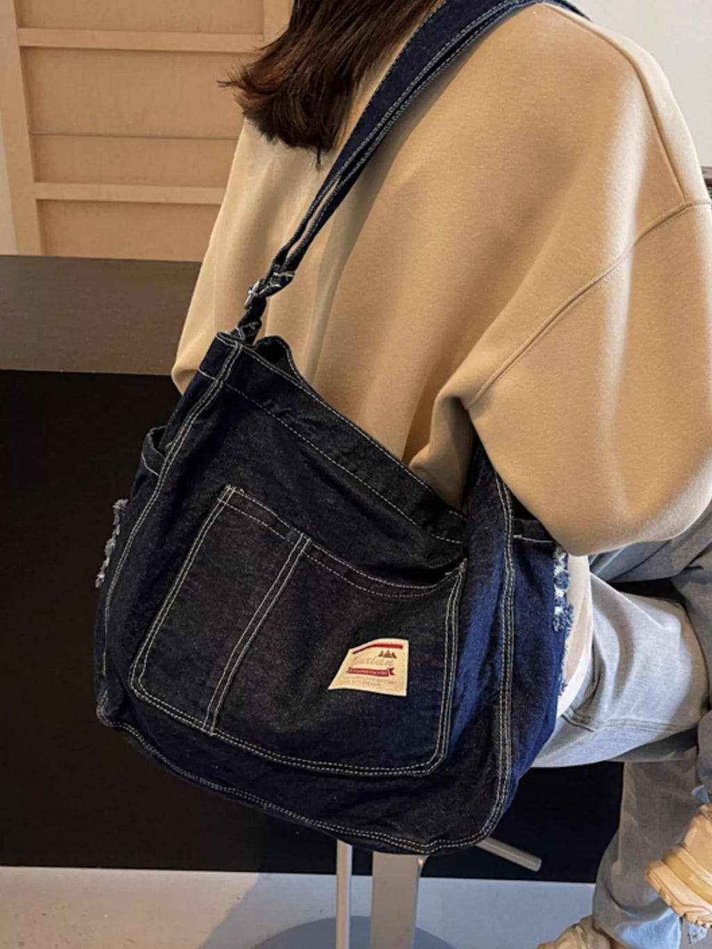 Casual Denim Crossbody Bag