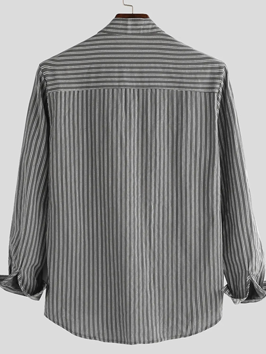 Men's Full Size Striped Button Up Long Sleeve Shirt Plus Size