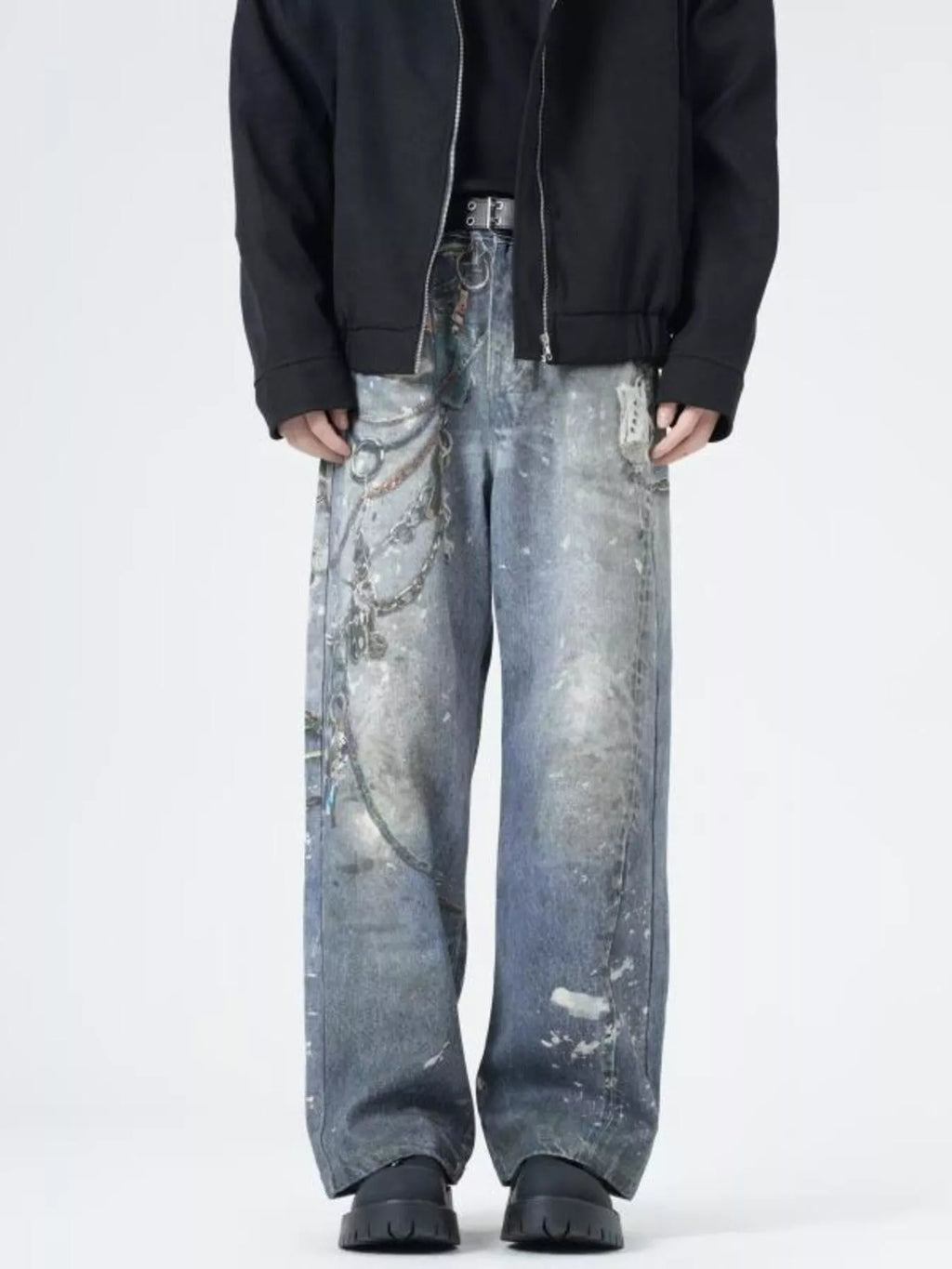 Men's Full Size Wide Leg Jeans Plus Size