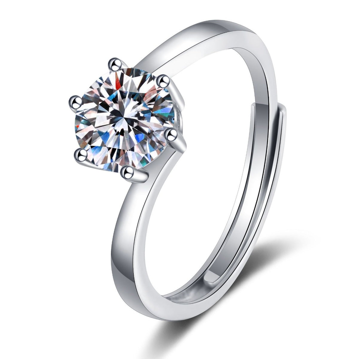 1 Carat Moissanite 925 Sterling Silver Ring