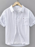 Men's Plus Size Plaid Button Up Short Sleeve Shirt