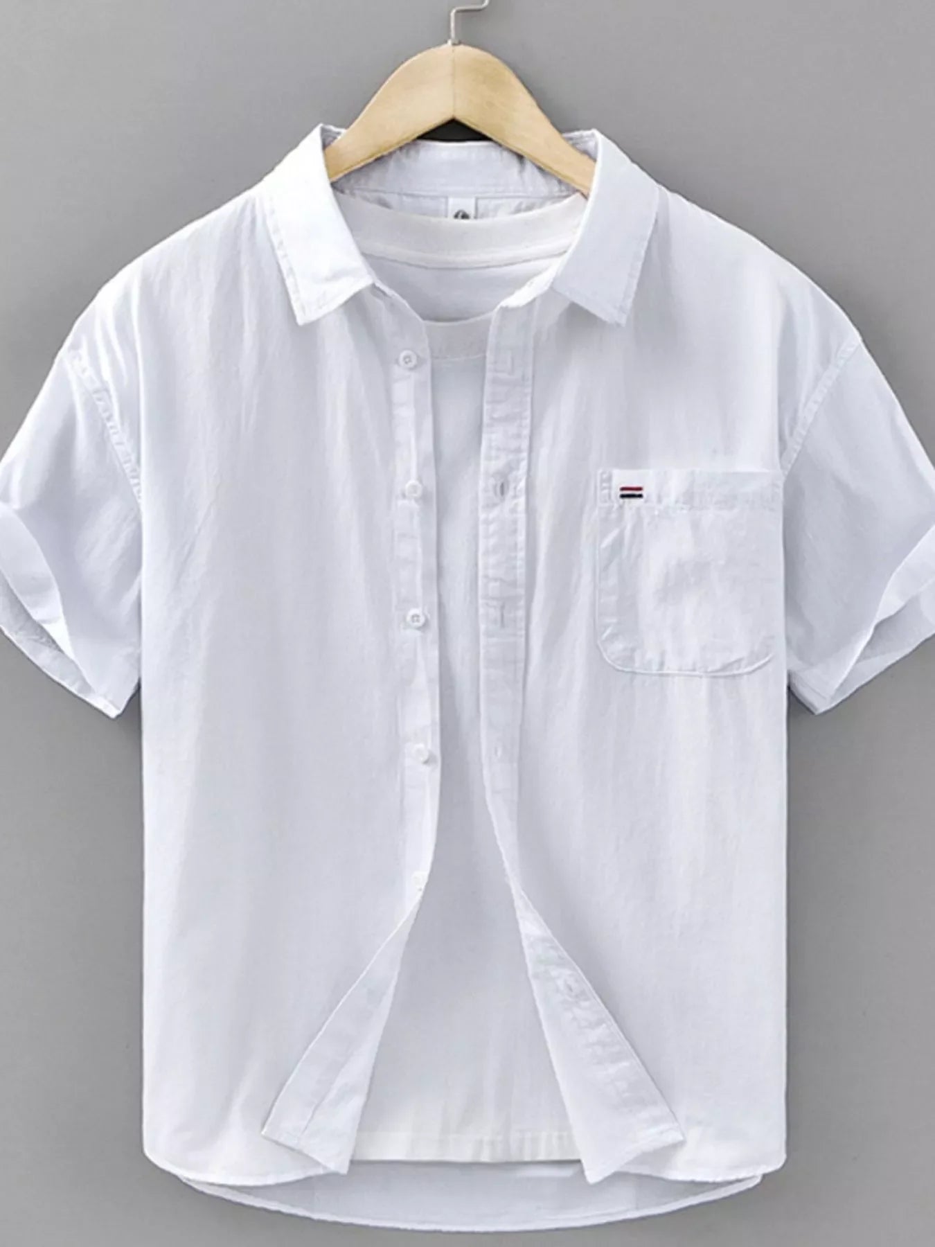 Men's Plus Size Plaid Button Up Short Sleeve Shirt