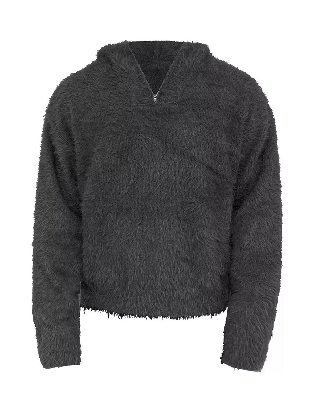 Men's Cozy Faux Fur Quarter-Zip Sweater
